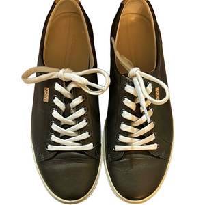 ECCO metallic leather luxury low top lace up closure sneaker Size 40/9.5